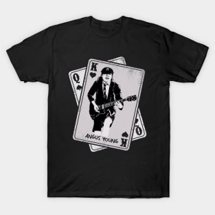 Retro Angus Young Guitarist Card Style T-Shirt